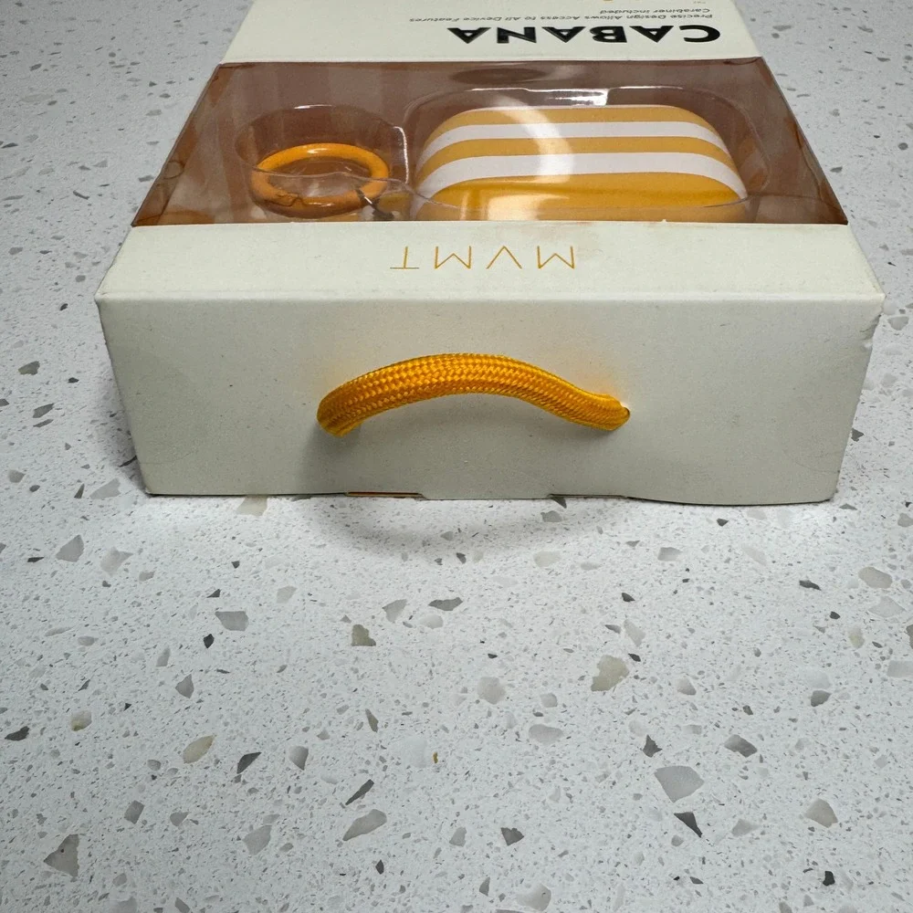 NIB‎ MVMT Cabana for AirPods Pro Case Yellow White Striped with Carabiner